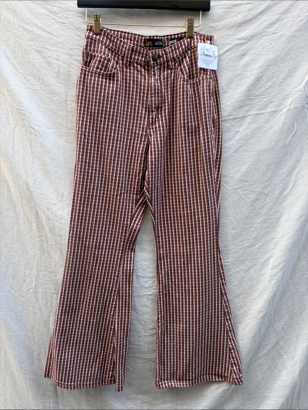 Lee Kids Burgundy Plaid Flare Jeans